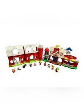 Vintage Fisher-Price Little People Farm Barn Set with 10 Figures & 2 Barn Works